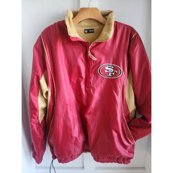 NFL Team Apparel Vintage San Francisco 49ers Reversible Fleece Jacket Mens M - Picture 2 of 11